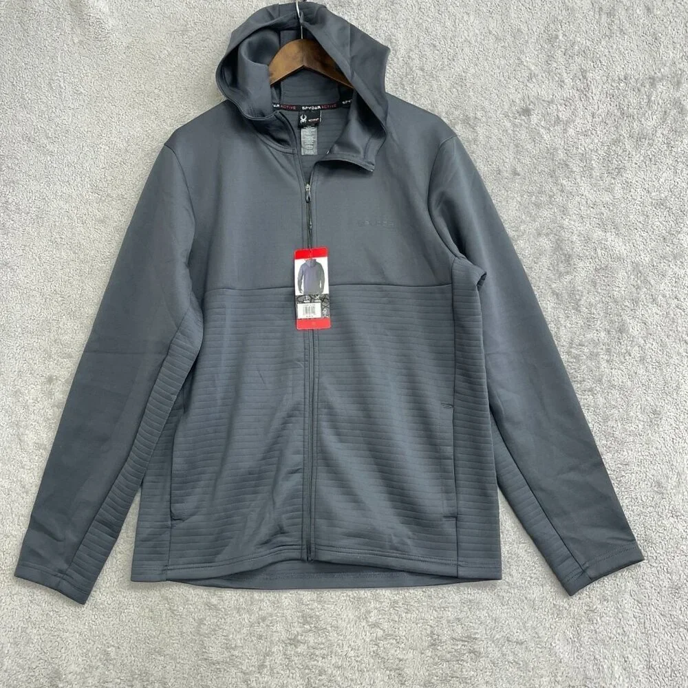 Spyder Active Men's M Zip-Up Hoodie Scuba Jacket  Black M0642 - Picture 5 of 12